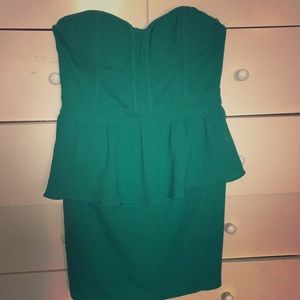 Urban Outfitters NWT Jade Strapless Peplum Dress